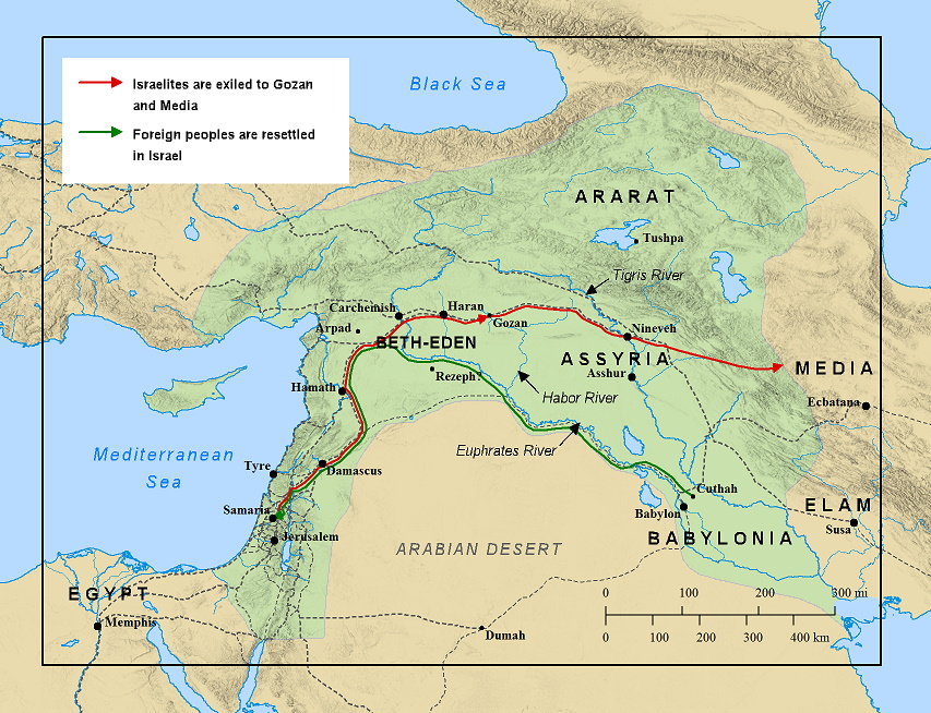 Assyrian Babylonian Captivity Exile Of Israel Judah Map, 51% OFF